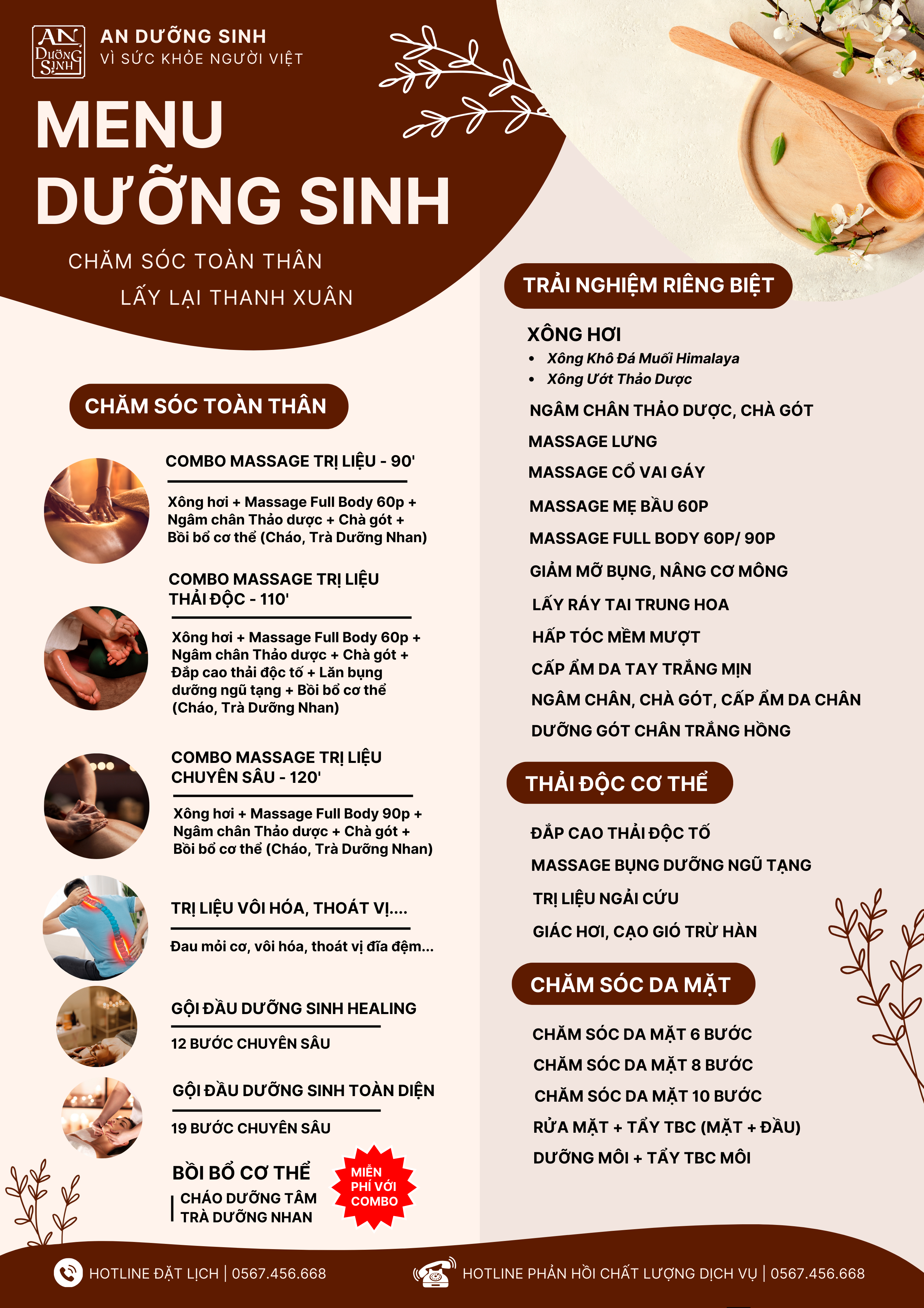 Menu dịch vụ An Dưỡng Sinh